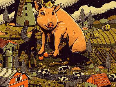 Animal Farm animal animal farm barn cow dog farm history king pig revolution windmill