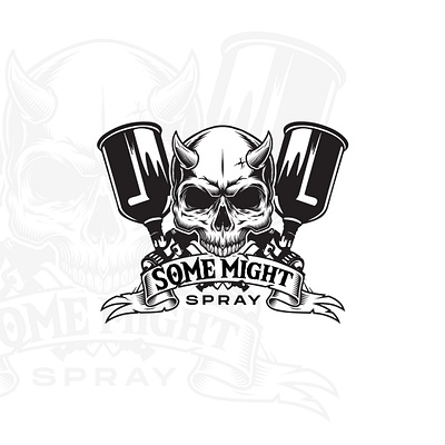 Spray Skull Logo art branding creativity design graphic design logo logocreator logodesigner
