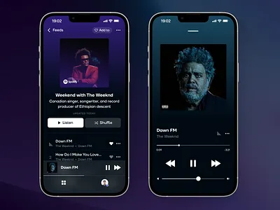 Playlist & Player | Music App app design gradients mobile mobile design music music app ui ux