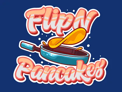 FlipN Pancakes branding cartoon design graffifti illustration lettering logo mercy pan pancake vector