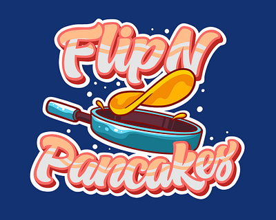 FlipN Pancakes branding cartoon design graffifti illustration lettering logo mercy pan pancake vector