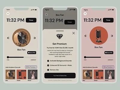 Sounds Alert IOS App alert app figma iosapp mobile app design mobile ui palette player premium sounds timer uiuxdesign