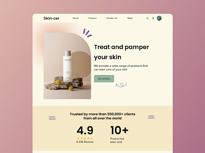 Skin-care, skin care landing page beuty bootstrap branding clean cosmetic cozy design graphic design landing page logo minimalist simple skin care ui ux vector web