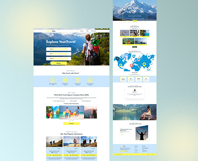 Travel Agency Landing Page adventure landing page tour tourism travel travel landing page travel website trip vacation web design