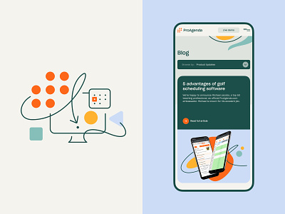 ProAgenda Mobile Website and Custom Illustration branding design design studio golf graphic design illustration illustration art interaction design interface line art logo mobile mobile website responsive website ui user experience user experience design ux web design website