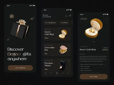 Gift Shop UI animation elegant design figma gift gift box graphic design illustration mobile app mobile app ui presents trend ui ui design webdesign