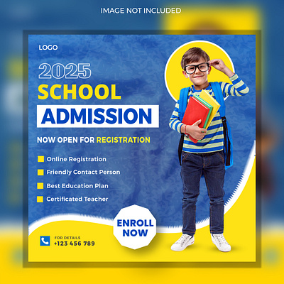 School Admission Social media post design ]school admission branding college graphic design logo