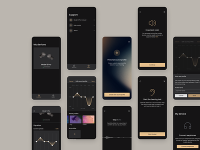 Smart Earphones Mobile App - Personalised Sound Experience android audio ble branding earbuds earphones equalizer ios iot mobile mobile app onboarding personalised sound experience presets smart true wireless ui ux wireless