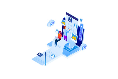 Blog Writing Isometric design graphic design graphics illustration isometric minimalism vector