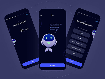 Siren Mobile App Design — Quizz | Merge Development agency app app design application custom customise dark design illustration interface mobile mobile app modern personification protection safe secure ui uiux ux