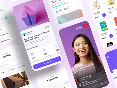 Contentics App UI Kit elearning ui ui inspiration