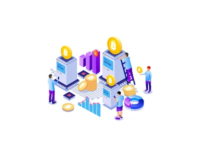 Cryptocurrencies Exchange crypto crypto currencies design digital graphic design graphics illustration isometric minimalism vector