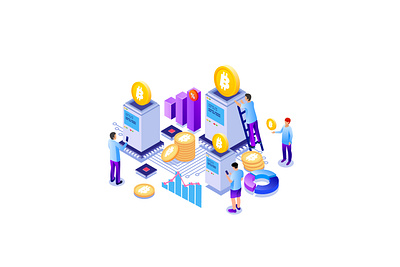 Cryptocurrencies Exchange crypto crypto currencies design digital graphic design graphics illustration isometric minimalism vector