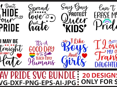 Gay Pride SVG Bundle Vol. 2 pride black