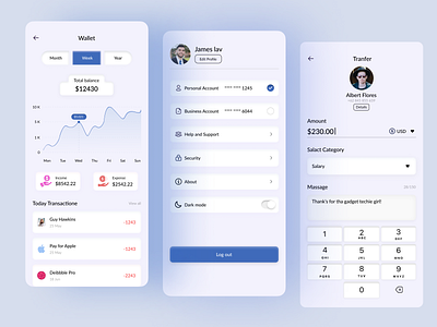 E-Wallet App app app design bitcoin clean cool cryptocurrency design e wallet figma design logo mobile banking money payment app product design ui uiux ux wallet wallet app