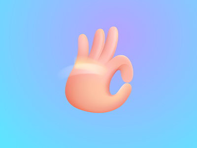 Ok gesture emoji 3d emoji gesture hand icon logo mark ok vector