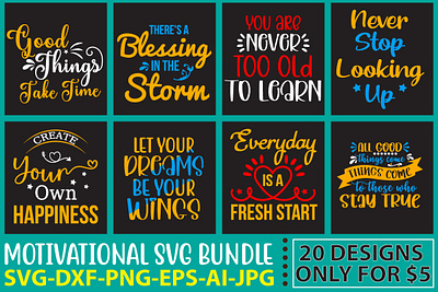 Motivational SVG Bundle graphic design inspirational quote svg