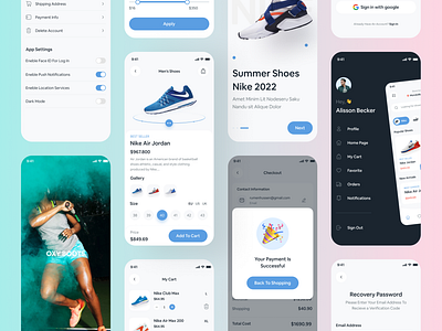 Shoes – eCommerce App UI Kit Light shoe ui app shopping online ui