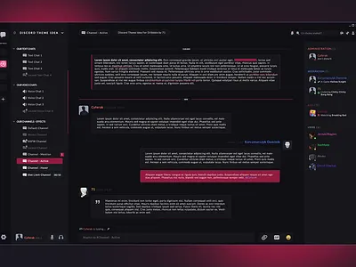 Discord Theme Idea - Red Redesign app design graphic design ui ux