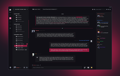 Discord Theme Idea - Red Redesign app design graphic design ui ux