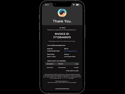 DailyUI 46 Invoice dailyui