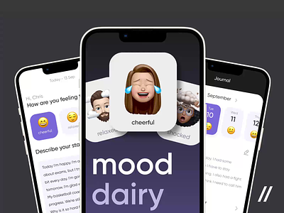 Mood Diary App android animation app design app interaction dairy dashboard design design ui emotion interaction interface ios mental health mobile mobile app mood psychological social medi ui ux