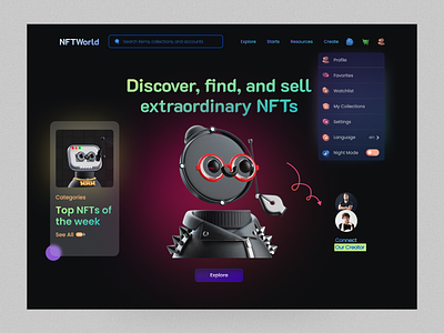 NFT Marketplace Website cryptocurrency design landing page nft nft marketplace ui ux web design website