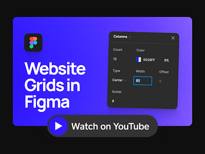 How to Create Layout Grids for Websites in Figma | Video clean design design systems design youtube digital figma figma layout grids figma tutorial flat grid systems layout grids tutorial material design grids minimal simple ui ui designer ux designer web web design website grids