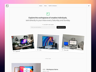 Workspaces – Live 🎉 blog blog post cards grid long content newsletter ui uidesign website