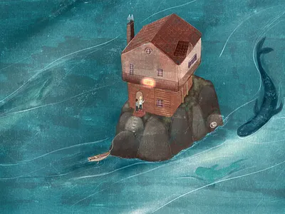Illustration for the art project bookcover bookdesign bookillustration conceptart design digitalart digitaldrawing digitalillustration gameillustration illustration illustrator kidsillustration ocean sea strangehouses