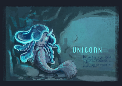 04. Unicorn digitalart digitalillustration flashfiction illustration mermaychallenge