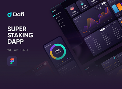 DAFI - Crypto Staking DApp app design blockchain case study crypto design dapp dark mode design glassmorphism nft staking ui usability testing user flow user interface user research ux ux writing wallet web app web3