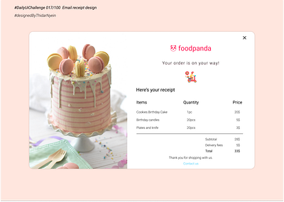 Email Receipt Design #dailyUichallenge #017 dailyuichallenge figma uidesign uiuxdesign