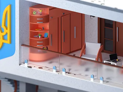 Luxury villa: IV 3d apartments blender chair chill concept home illustration isometric lux luxury relax remote render rest summer sun ukraine villa work