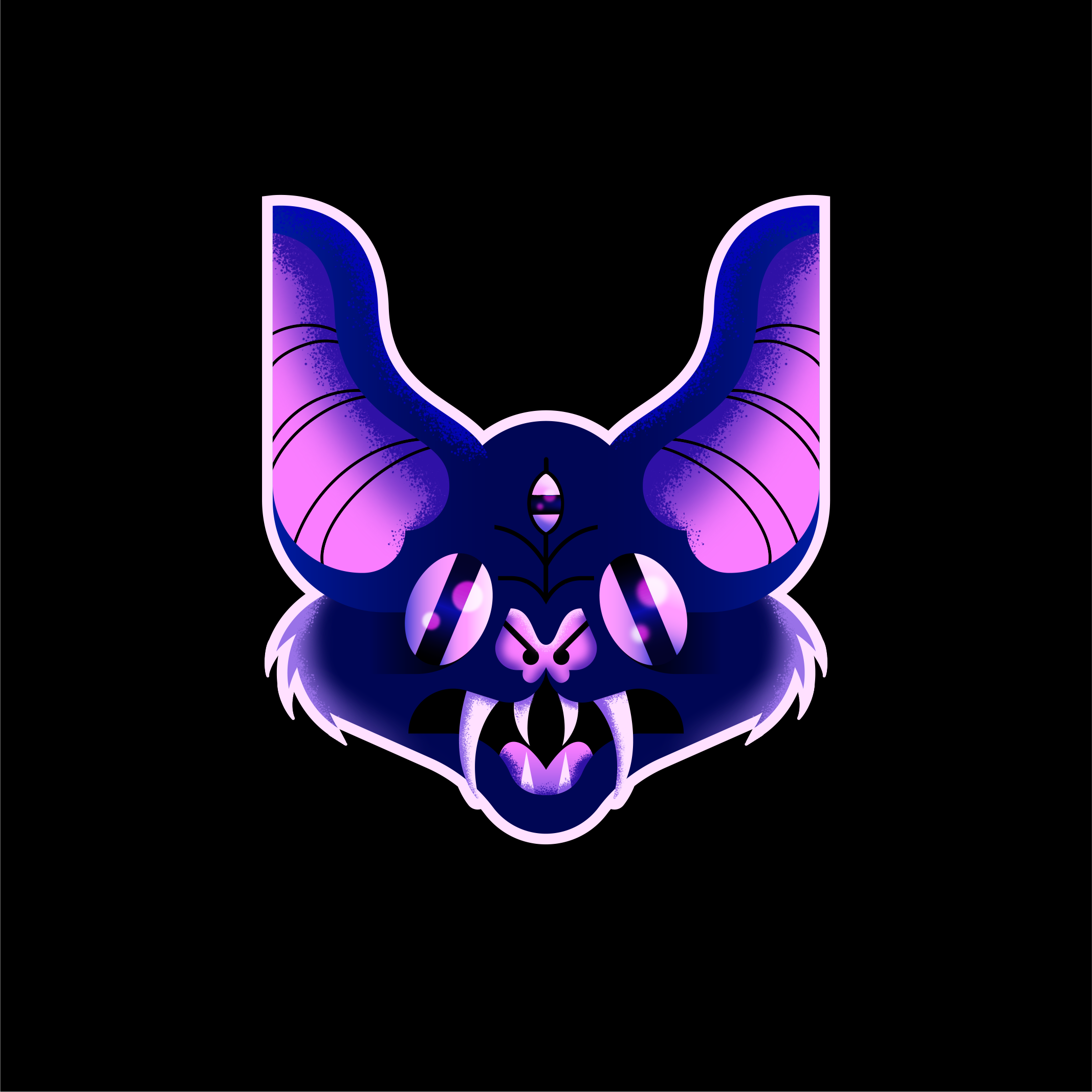 Bat bat halloween illustration sticker vector