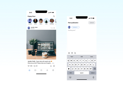 Social Media App Design app clean design desktop icon idea information logo media minimal mobile mobile app social network software typography ui ux virtual web