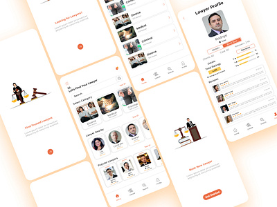 Lawyers Consultation App UI Design advocate app design app ui attorney consultant law firm lawyer lawyer consultation app legal adviser mobile app design online lawyer consultation app ui design
