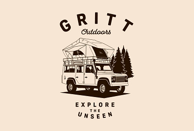 Gritt Outdoors - Apparel Graphic 4x4 apparel apparel graphic badge brand identity design brand strategy branding camping defender distressed unrest graphic design illustration landrover logo logo designer logodesign logodesigner outdoors uk vehicle