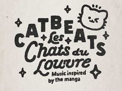 Catbeats Les Chats du Louvre cartoon cat catbeats cute design doodle fun illustration japanese kawaii lettering logo music print tshirt typography ui