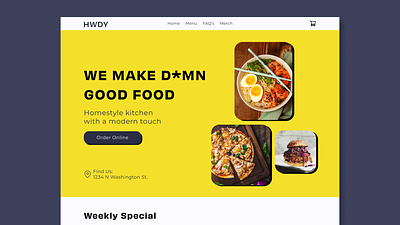 Modern Restaurant Web Design typography ui ux web design