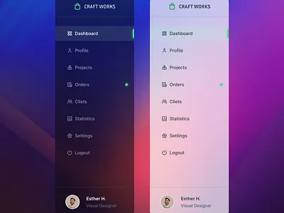 Sidebar design (Glassmorphism) 3d animation appdesigner branding design graphic design horizontalnavigation illustration logo motion graphics navigation sidebar sidebardesign typography ui ux vector webdesign webdesigner