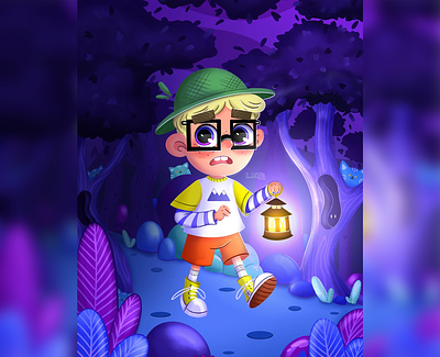 Boys in forest board game brand character cartoon character character design illustration illustrator photoshop