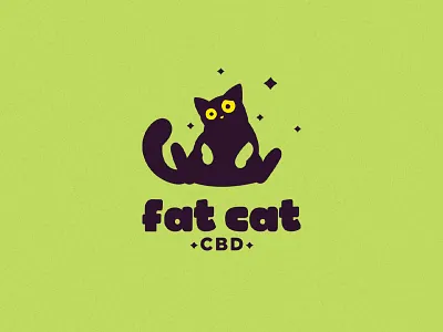 Fat Cat CBD branding cat cat logo cbd character logo fat cat fun graphic design hemp logo minimal playful simple vector