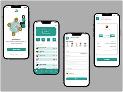 Attapay a borderless transfer app app design bank ui banking app borderless transfer app credit card finance app finances fintech money transfer product design transactions ui ux