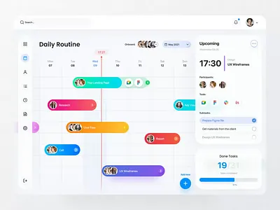 Timeline view for a project management app animation app calendar design desktop app mac app project project management timeline ui