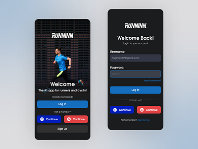 Sign Up Page Mobile App Concept app cycling graphic design login mobile running sign in signup tracking ui ux