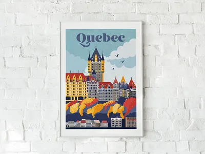 Canada Landmarks digital illustration illustration poster vector wall art