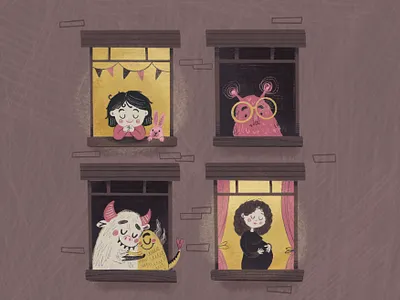 Home sweet home book book illustration children design dribbble girl illustration logo procreate ui