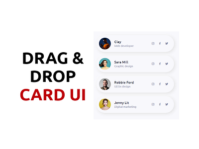 Darg and drop card UI animation card crative css css3 drag drop glassmorphism html html5 js ui