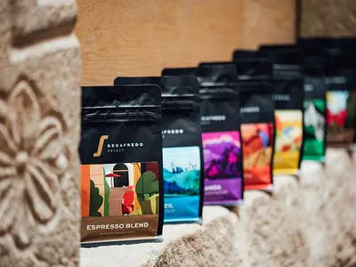 Segafredo Packaging bags branding coffee colour packaging segafredo